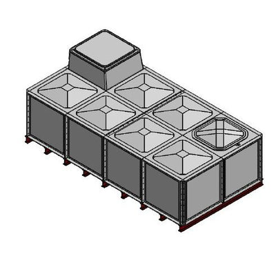 8000 Litre GRP Sectional Water Tank, Internally Flanged Base, AB Airgap (IFB)