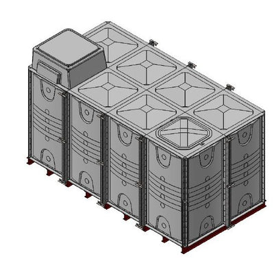 16000 Litre GRP Sectional Water Tank, Internally Flanged Base, AB Airgap (IFB)