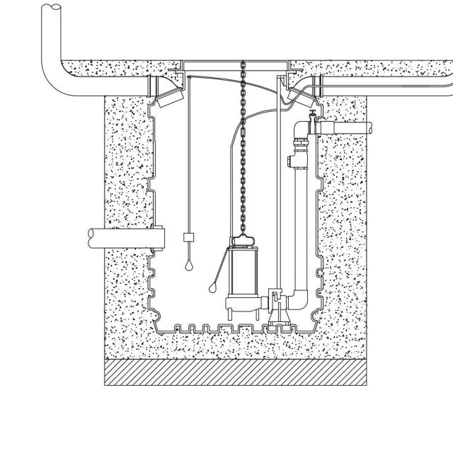 Sewage Pump station, Single Pump, 1200 litre tank