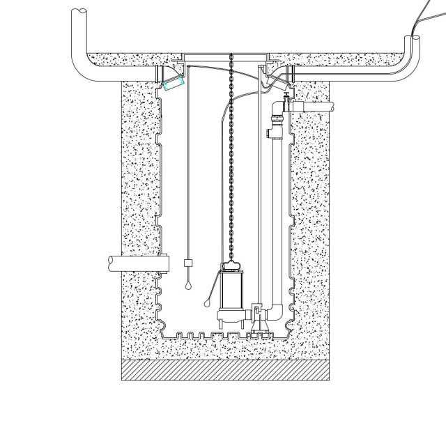 Sewage Pumping station, Single Pump, 1700 litre tank