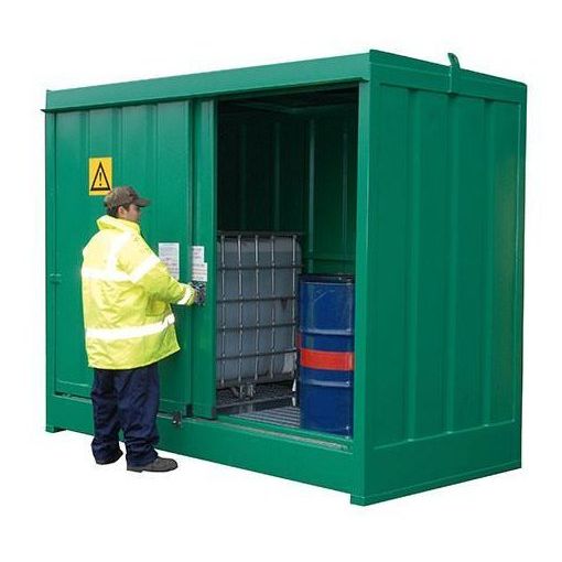 Steel Bunded IBC, Drum Store, DPU8-2, in use