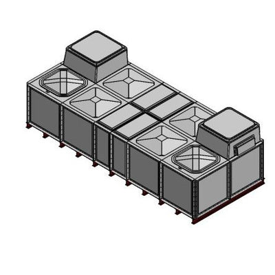 10000 Litre GRP Sectional Water Tank, Internally Flanged Base, Divided, AB Airgap