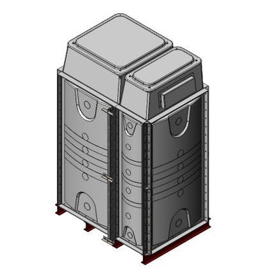 3000 Litre GRP Sectional 1.5x1x2 Water Tank, Internally Flanged Base, Divided, AB Airgap