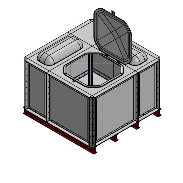 2250 Litre GRP Sectional Water Tank, Internally Flanged Base (IFB)