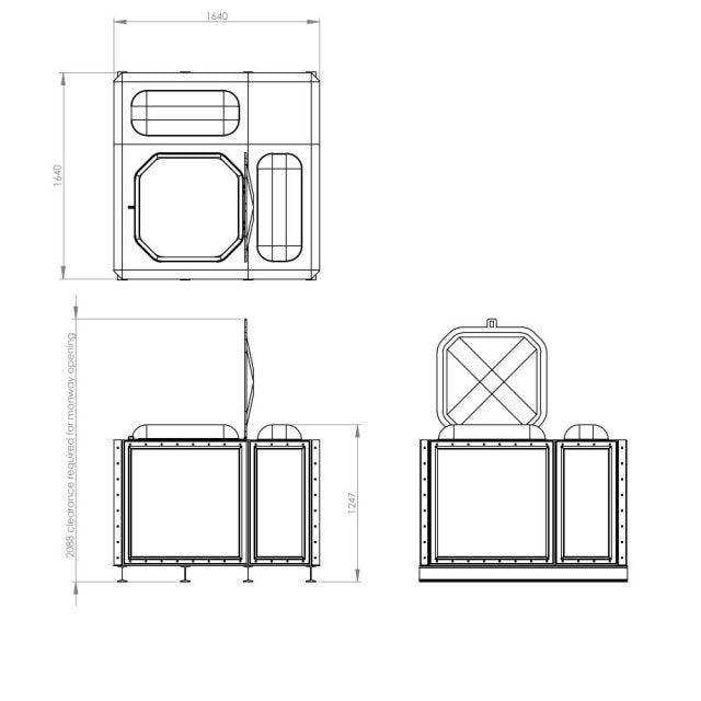 2250 Litre GRP Sectional Water Tank, Internally Flanged Base (IFB)