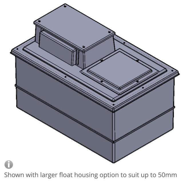 1135 Litre Type AB Air Gap GRP Water Tank, Insulated, Cat 5