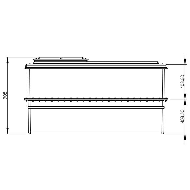 1135 Litre GRP Water Tank - Two Piece Insulated