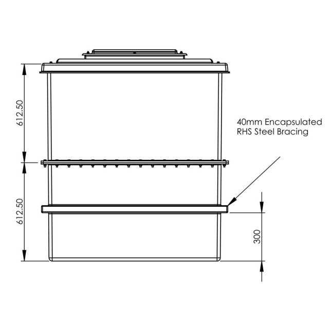 1220 Litre GRP Water Tank - Two Piece Insulated