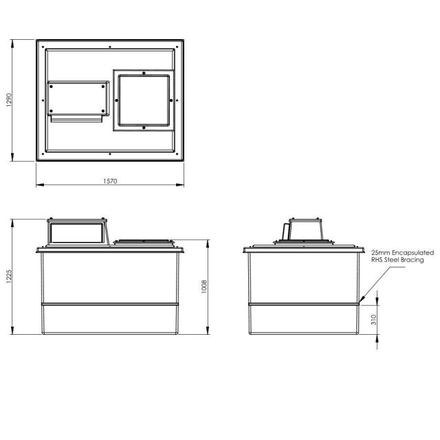 1364 Litre Type AB Air Gap GRP Water Tank, Insulated, Cat 5
