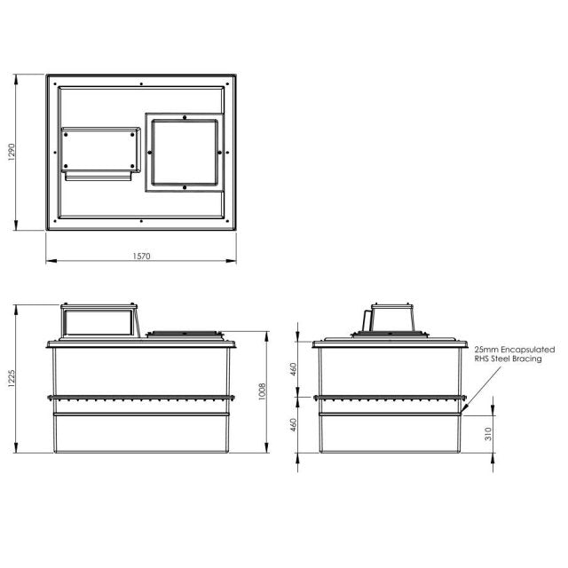 1364 Litre Type AB Air Gap GRP Water Tank - Two Piece Insulated, Cat 5