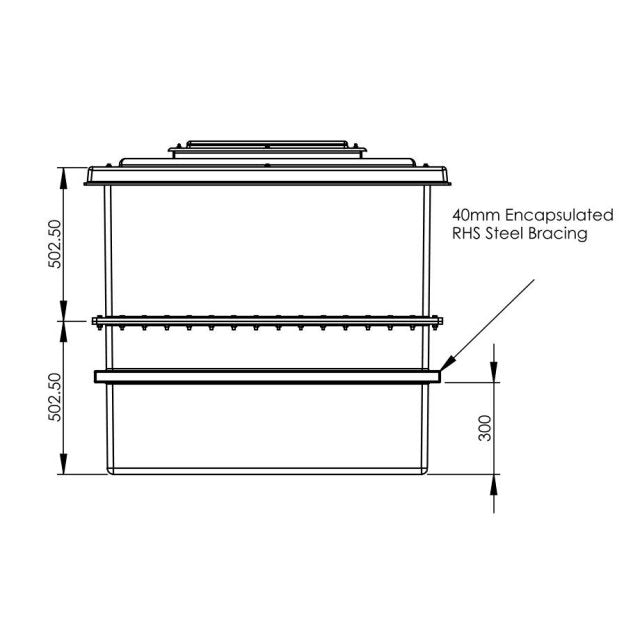 1500 Litre GRP Water Tank - Two Piece Insulated