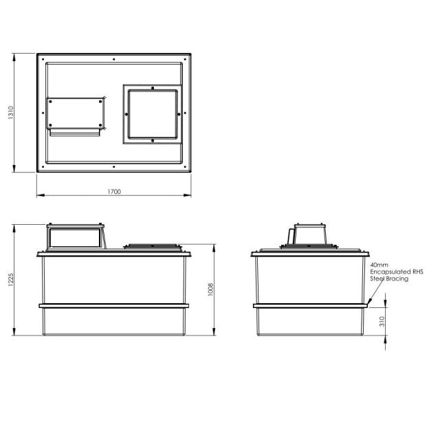 1590 Litre Type AB Air Gap GRP Water Tank, Insulated, Cat 5