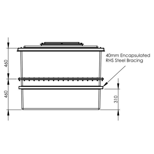 1590 Litre GRP Water Tank - Two Piece Insulated