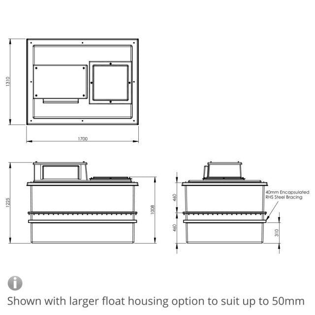 1590 Litre Type AB Air Gap GRP Water Tank - Two Piece Insulated, Cat 5