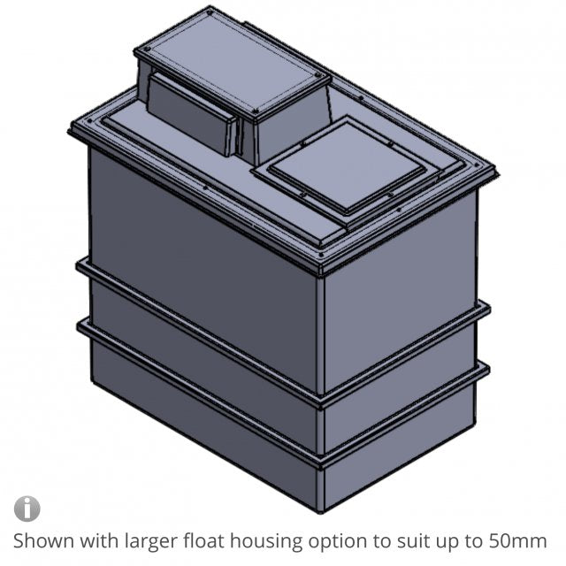 2250 Litre Type AB Air Gap GRP Water Tank, Insulated, Cat 5