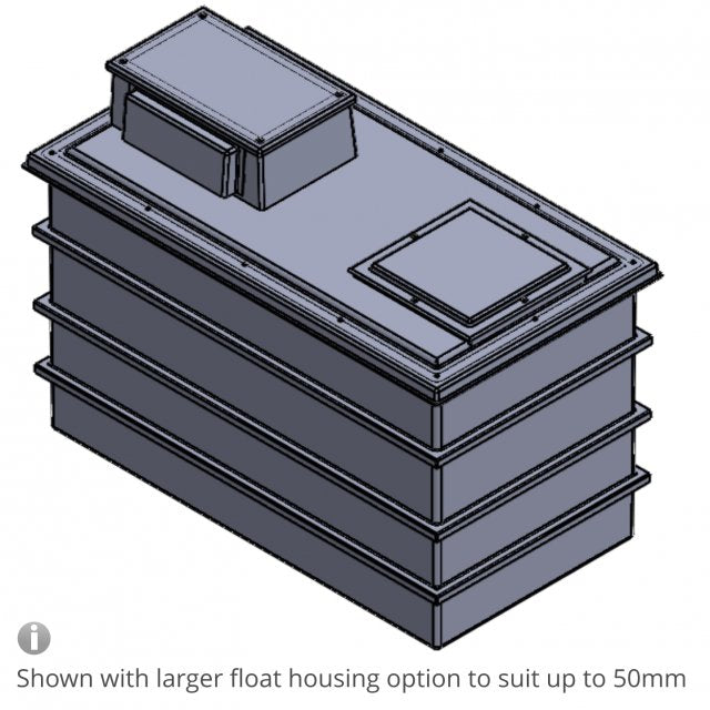 2500 Litre Type AB Air Gap GRP Water Tank, Insulated, Cat 5
