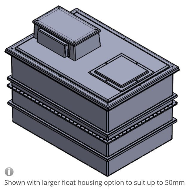 2726 Litre Type AB Air Gap GRP Water Tank - Two Piece Insulated, Cat 5