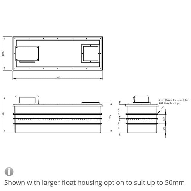 3000 Litres Type AB Air Gap GRP Water Tank - Two Piece Insulated, Cat 5