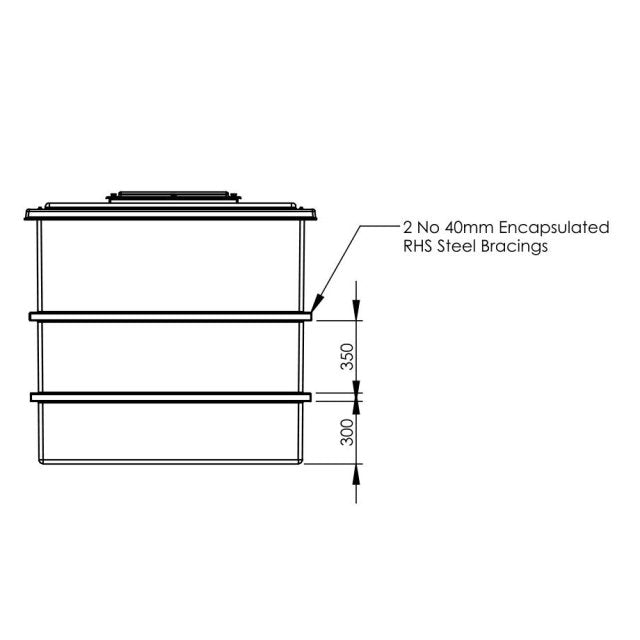 3636 Litre GRP Water Tank, Insulated