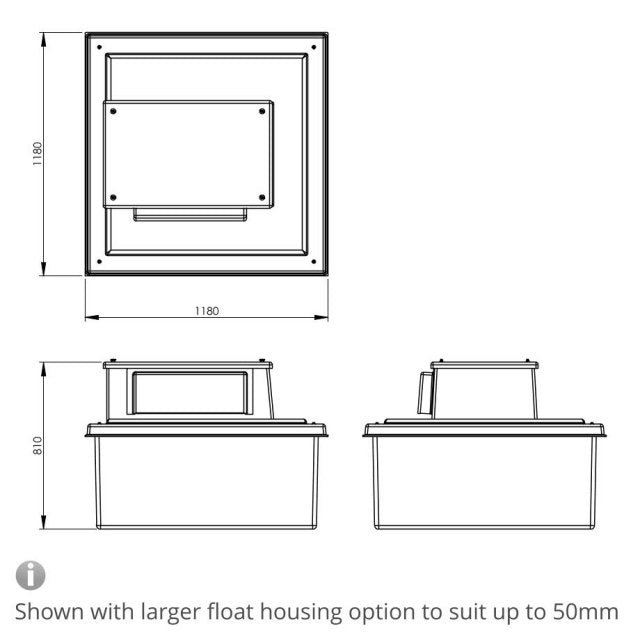 500 Litre Type AB Air Gap GRP Water Tank, Insulated, Cat 5