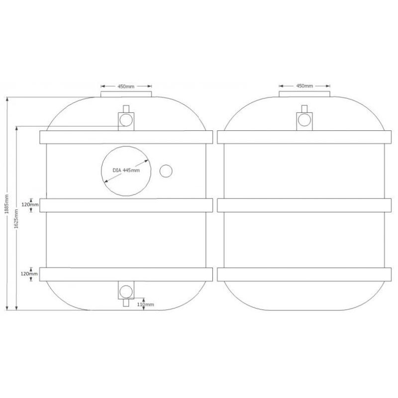 2800 Litre Underground Potable Water Tank diagram