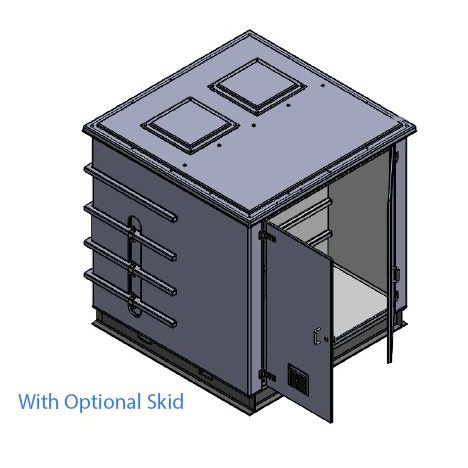 4000 Litre GRP Pump Enclosure with built in tank and Twin pump 160L/Min Max 8000-4000