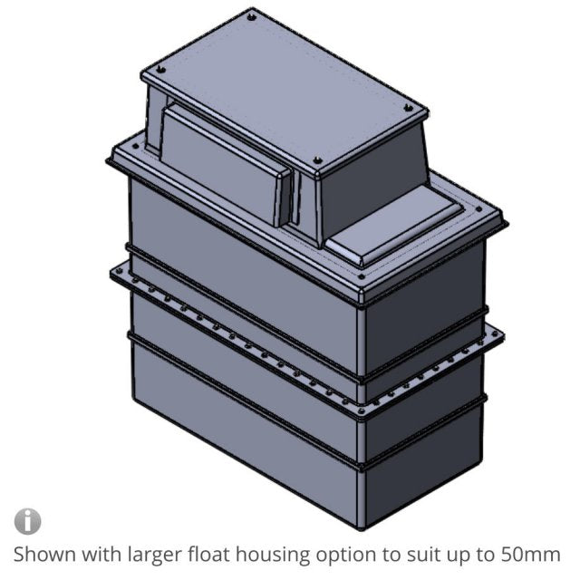 500 Litre GRP Water Tank, Type AB Air Gap - Two Piece Insulated, Cat 5