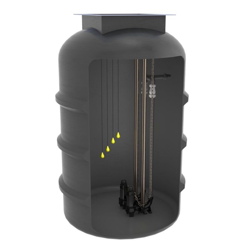 Sewage Pumping Station 1800Dia Twin Rigged 7300 Litre