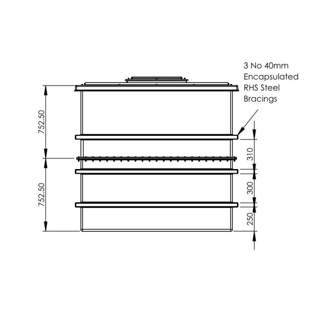 5625 Litre GRP Water Tank - Two Piece Insulated