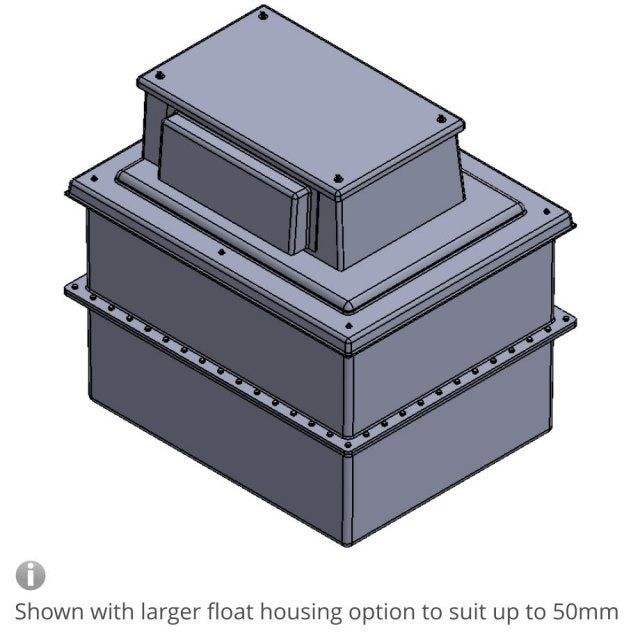 570 Litres Type AB Air Gap GRP Water Tank - Two Piece Insulated, Cat 5