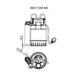 Ebara Best One MA Automatic Sump Drainage Water Pump - Float Switch - 230v