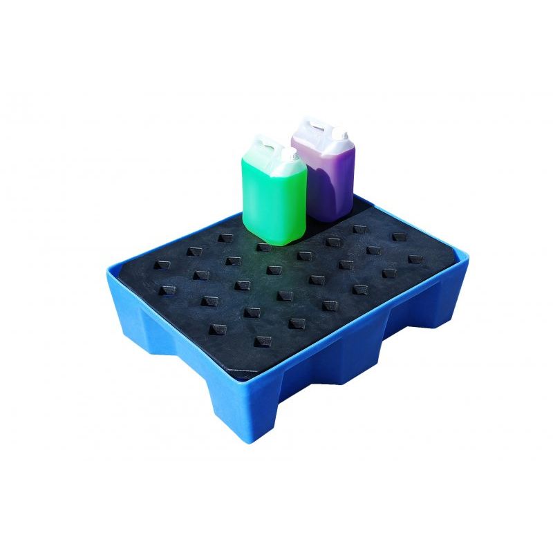 Spill drip tray with grate, 66 Litre Blue