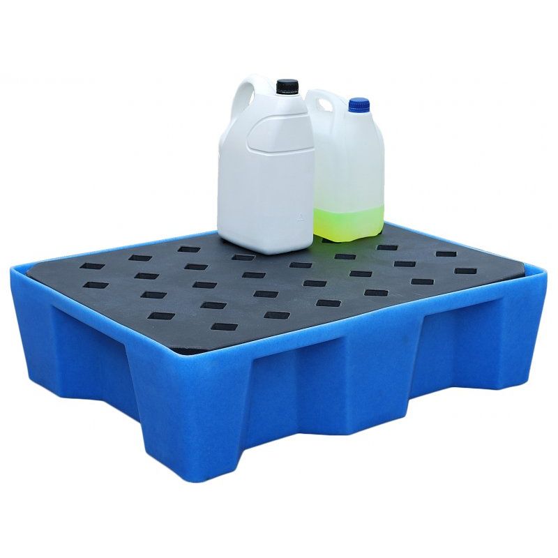 Spill drip tray with grate, 66 Litre Blue