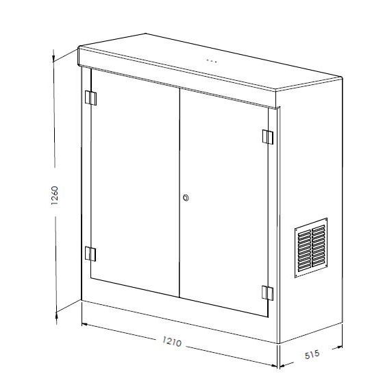 GRP Enclosure - 1210mm x 515mm x 1260mm - Double Door (0018427)