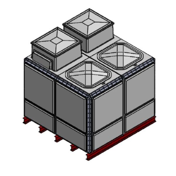7627 Litre GRP Sectional Water Tank, 2x2x1.5 Totally Internally Flanged, Divided, AB Airgap
