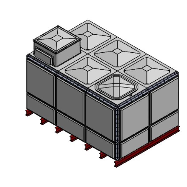 11174 Litre GRP Sectional Water Tank, Totally Internally Flanged, AB Airgap (TIF)