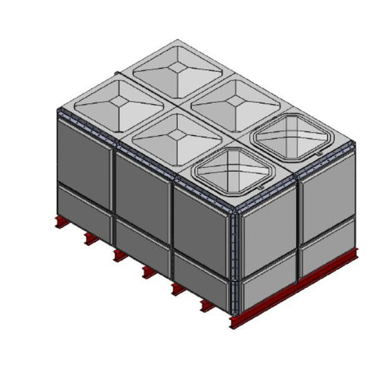 11174 Litre GRP Sectional Water Tank, Totally Internally Flanged (TIF) Divided