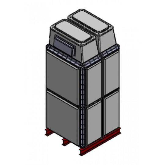 2843 Litre GRP Sectional 1x1x2 Water Tank, Totally Internally Flanged, Divided, AB Airgap