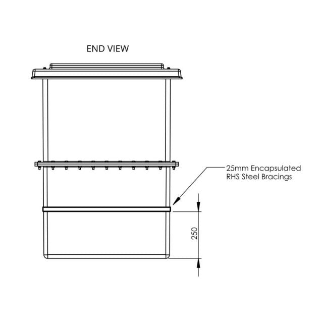 650 Litre GRP Water Tank - Two Piece Insulated