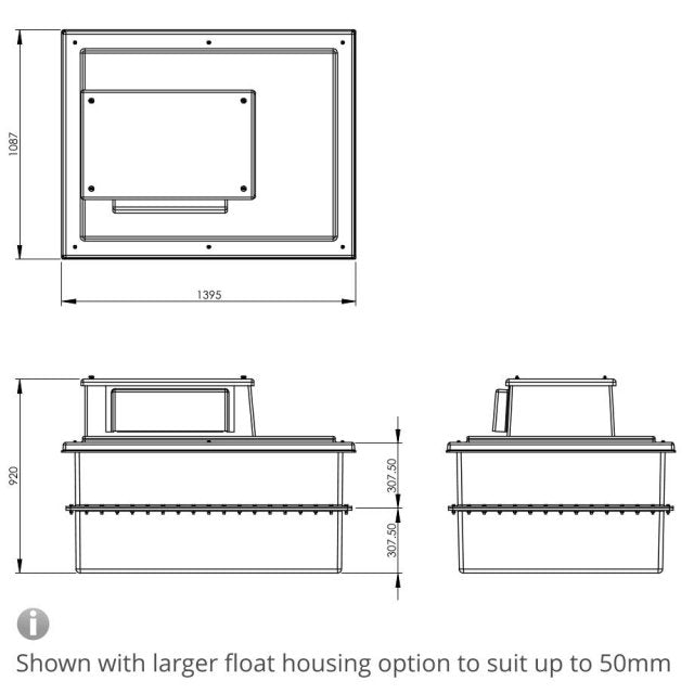 680 Litre Type AB Air Gap GRP Water Tank - Two Piece Insulated, Cat 5