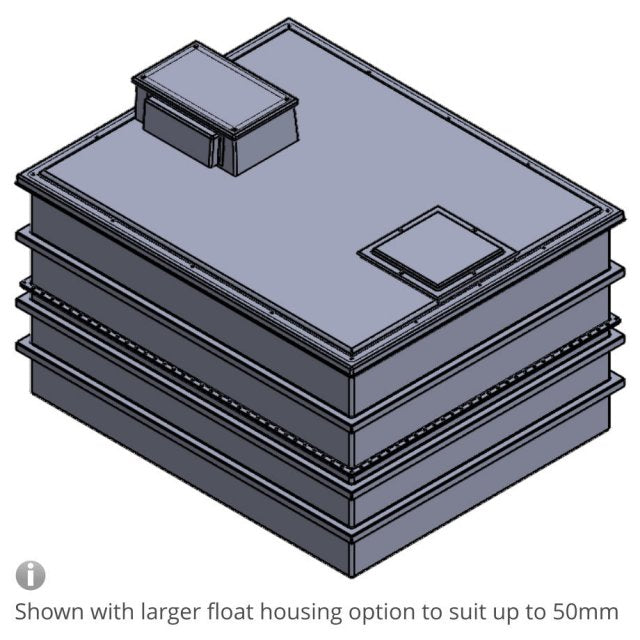7500 Litre Type AB Air Gap GRP Water Tank - Two Piece Insulated, Cat 5
