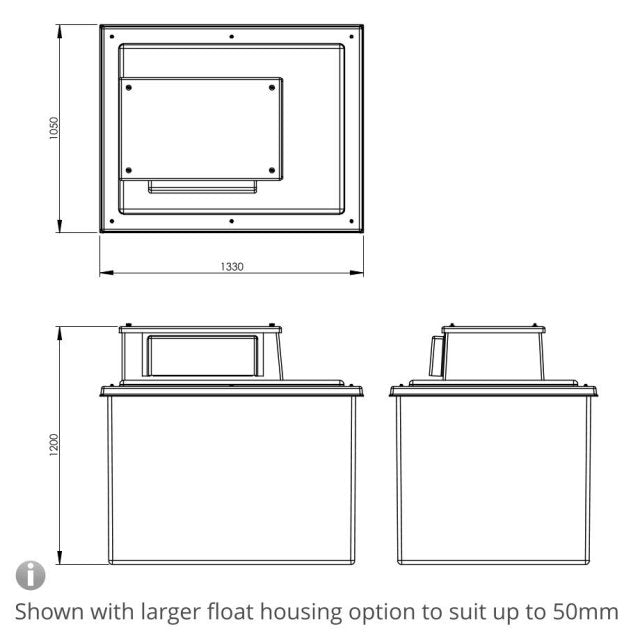 909 Litre Type AB Air Gap GRP Break Tank, Insulated, Cat 5
