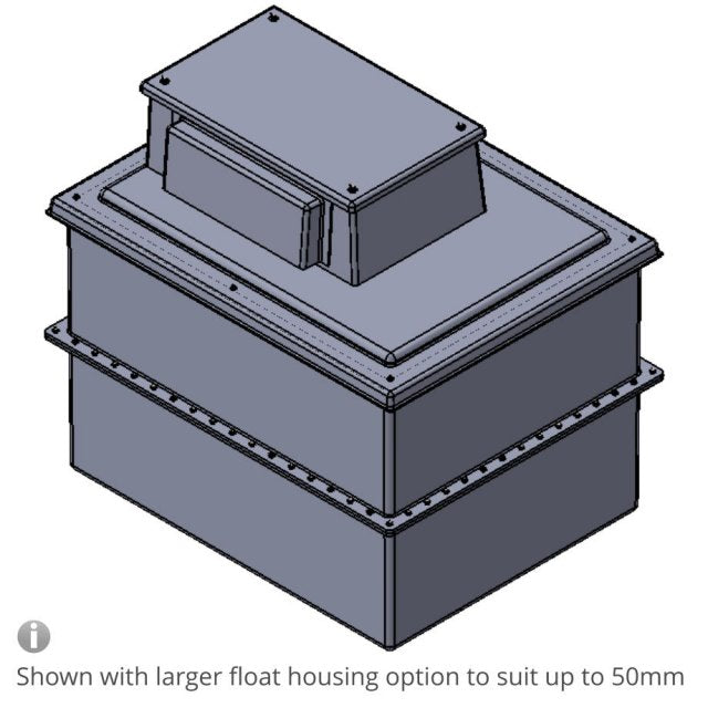 909 Litre Type AB Air Gap GRP Water Tank - Two Piece Insulated, Cat 5