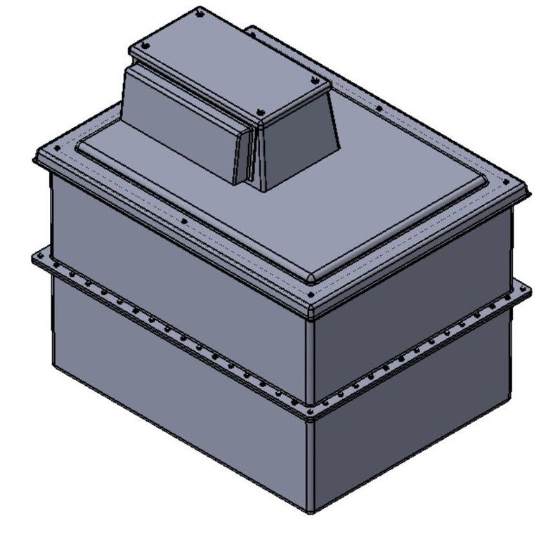909 Litre Type AB Air Gap GRP Fire Water Tank - Two Piece Insulated, Cat 5