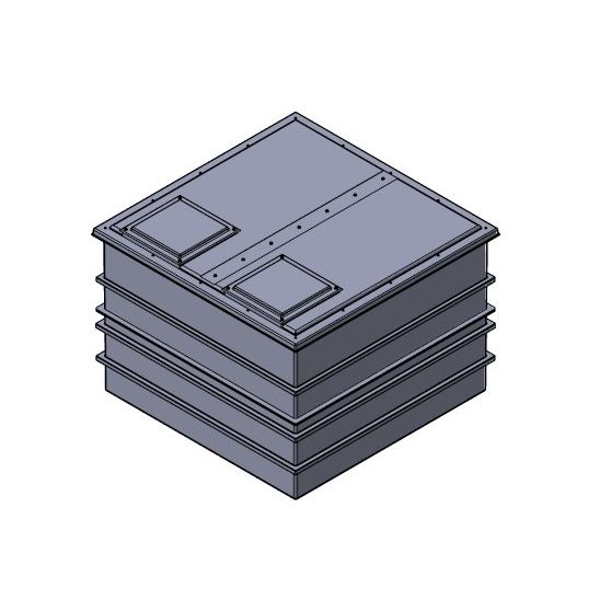 6001 Litre Two Piece Divided GRP Water Tank, Insulated