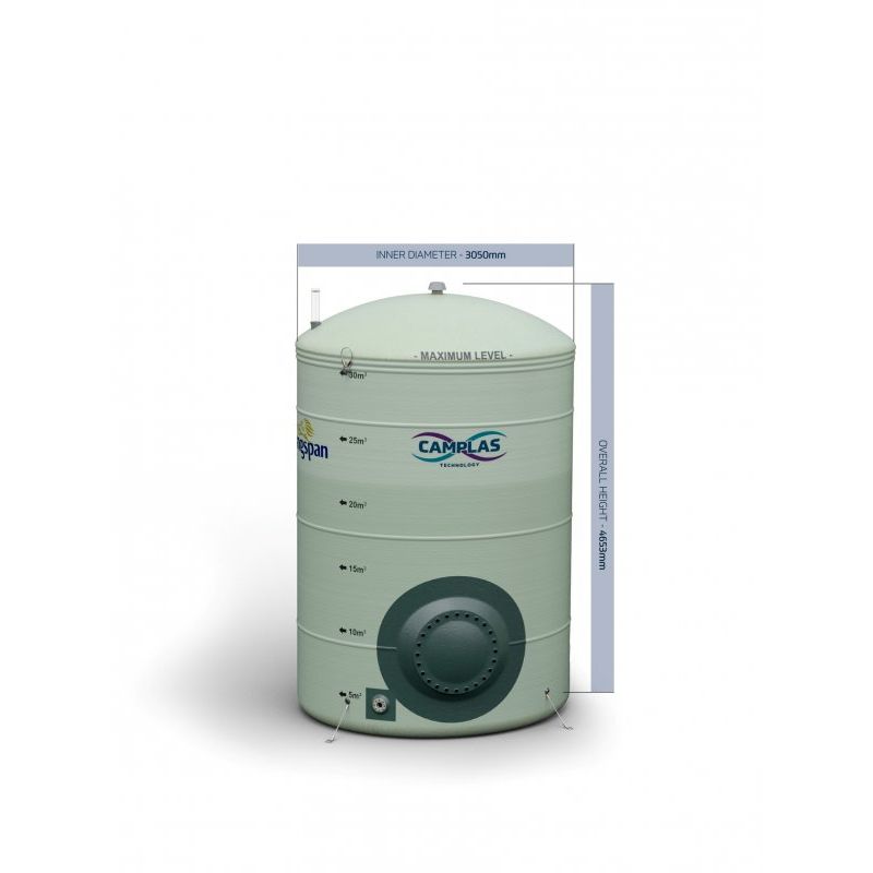 30m3 GRP chemical Bulk storage tank with Dimensions