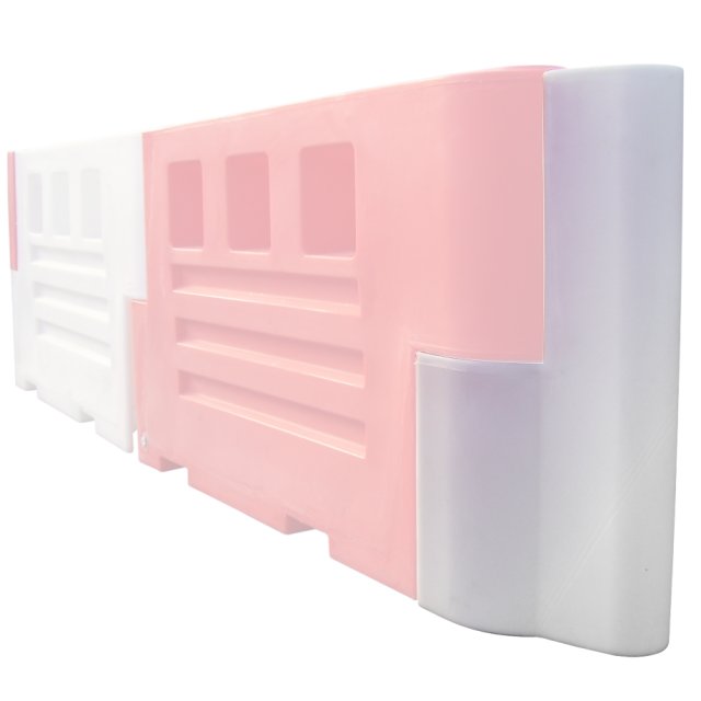 Pack (2) Heavy Duty Road Barrier End Stops - Red and White