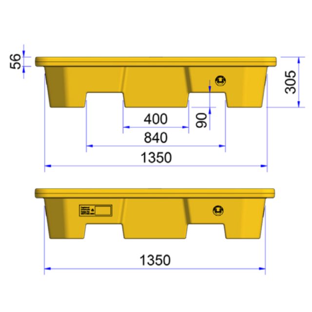 4 Drum Stackable Spill Pallet Dimensions
