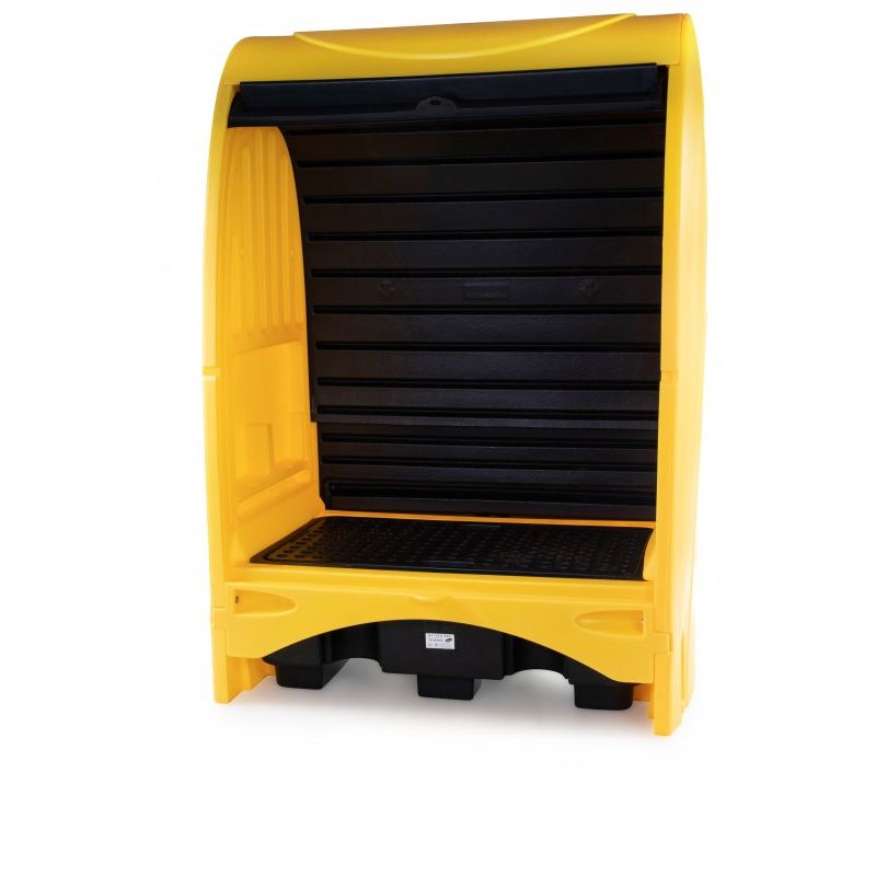 2 Drum Storage Spill Container Spill Shak doors open