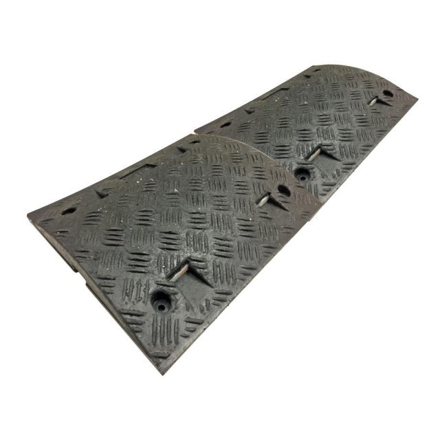 Pack (2) Black and Yellow Speed Bumps, 75mm Height